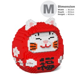 Daruma Maneki Neko doll large size red