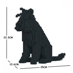 Black Sitting Medium Schnauzer Dog