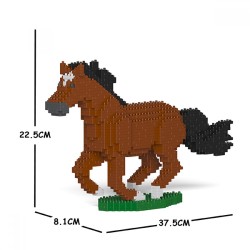 Galloping brown horse