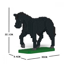 Walking black horse