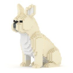 Chien Bouledogue Français assis crème