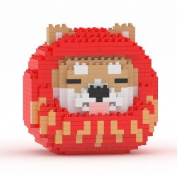 Mini Poupée Daruma Shiba rouge