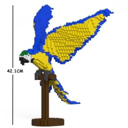 Perroquet Ara bleu et jaune ailes déployées